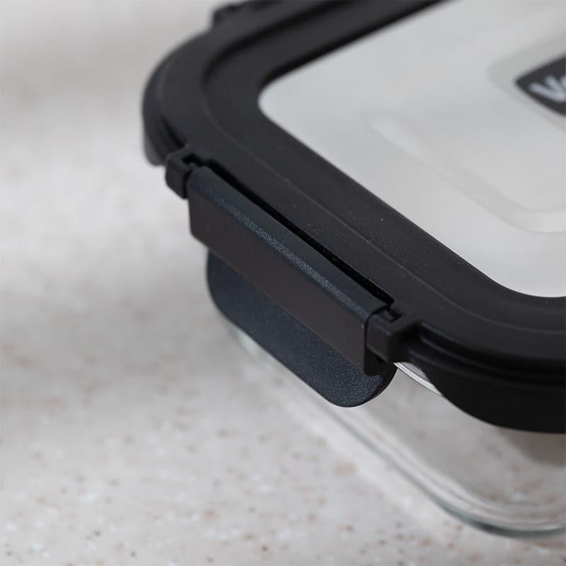 Boro Glass Lunch Box With Steel Lid (Black) - 640 ML media 5