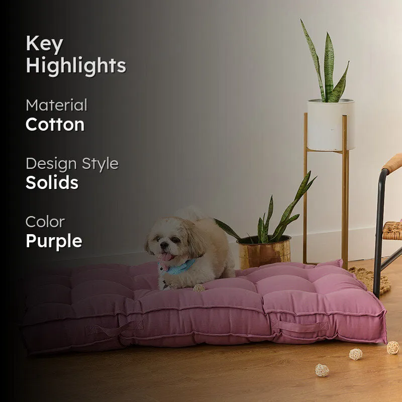 Pawdium Solid Cotton Floor Cushion - Lavender media 2