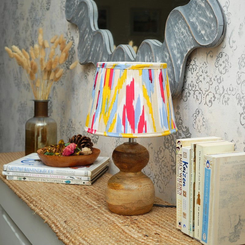 Solstice Ember Wooden Base Cotton Table Lamp - Multicolor media 3
