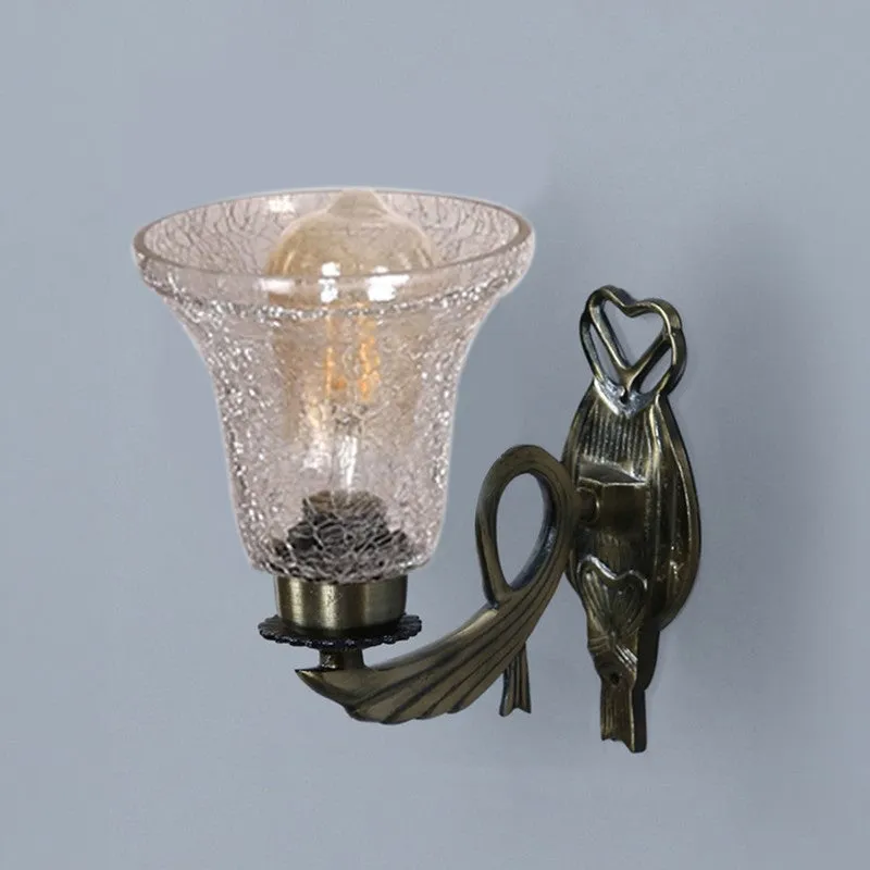 Ornate Antique Glass Wall Lamp media 7