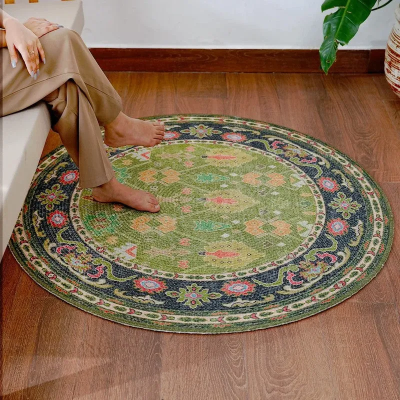 Leher Ancestral Round Recycled PET Rug media 3