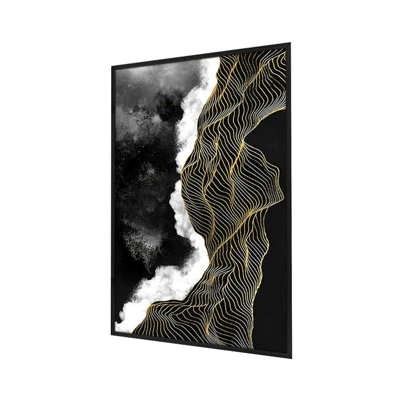 Ocean of Nyx Abstract Wall Painting With Frame media 3