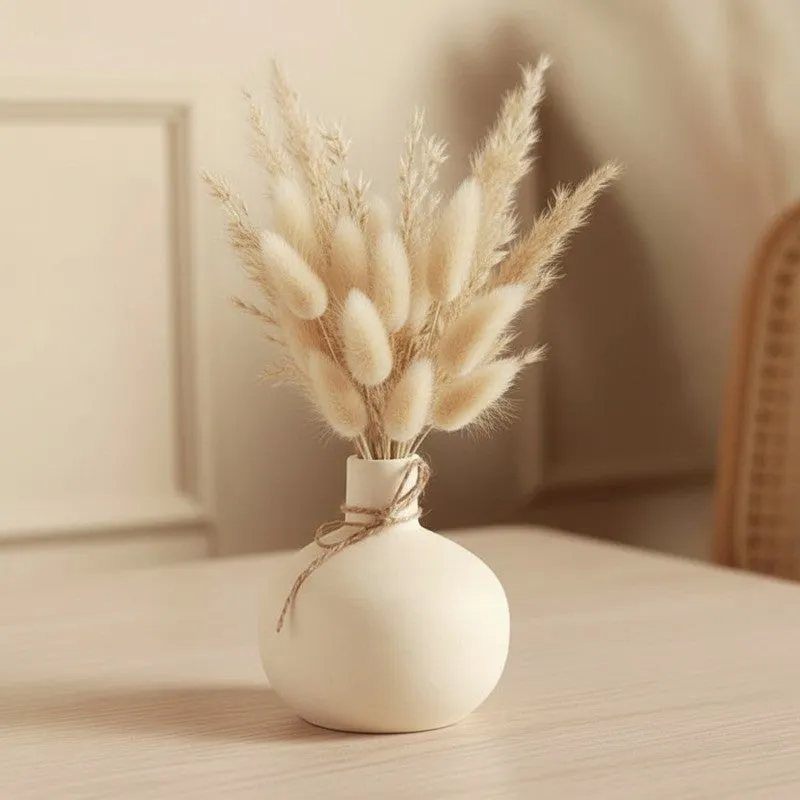 Round Ivory Minimal Ceramic Vase media 6