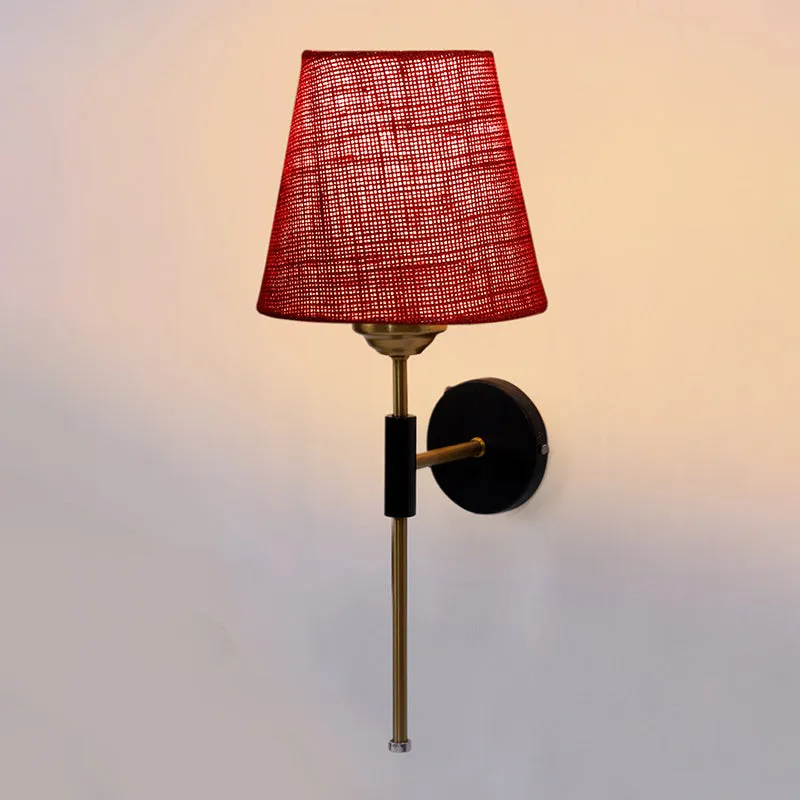 Beryll Jute Wall Lamp - Maroon media 4