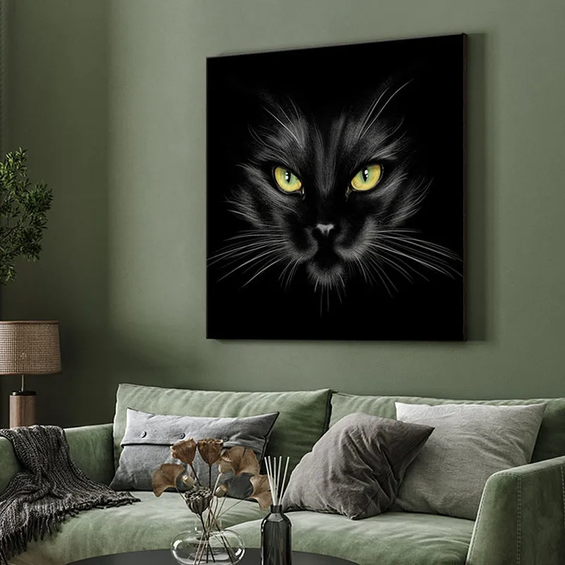 Mysterious Black Cat Poly Canvas Wall Painting media 4