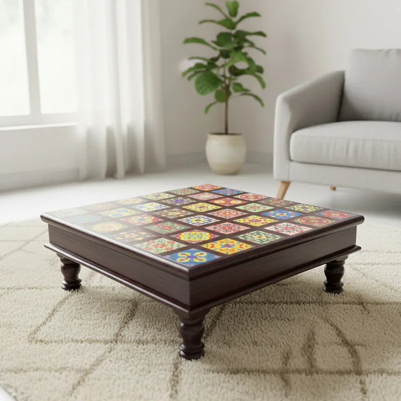Athangudi Mango Wood & MDF Stool - 18 Inch media 3