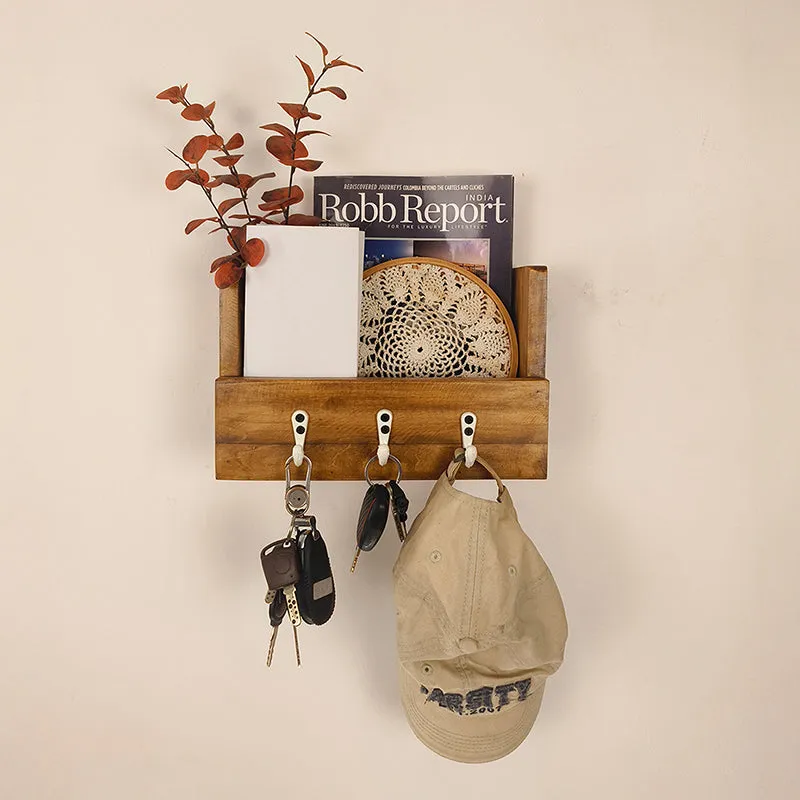 Karigar Wooden Wall Organiser with Key Holders media 4