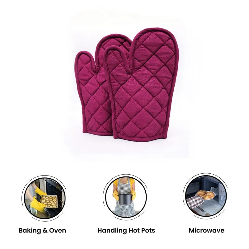 Swayam Garde Kitchen Gloves (Maroon) - Set Of Two media 3