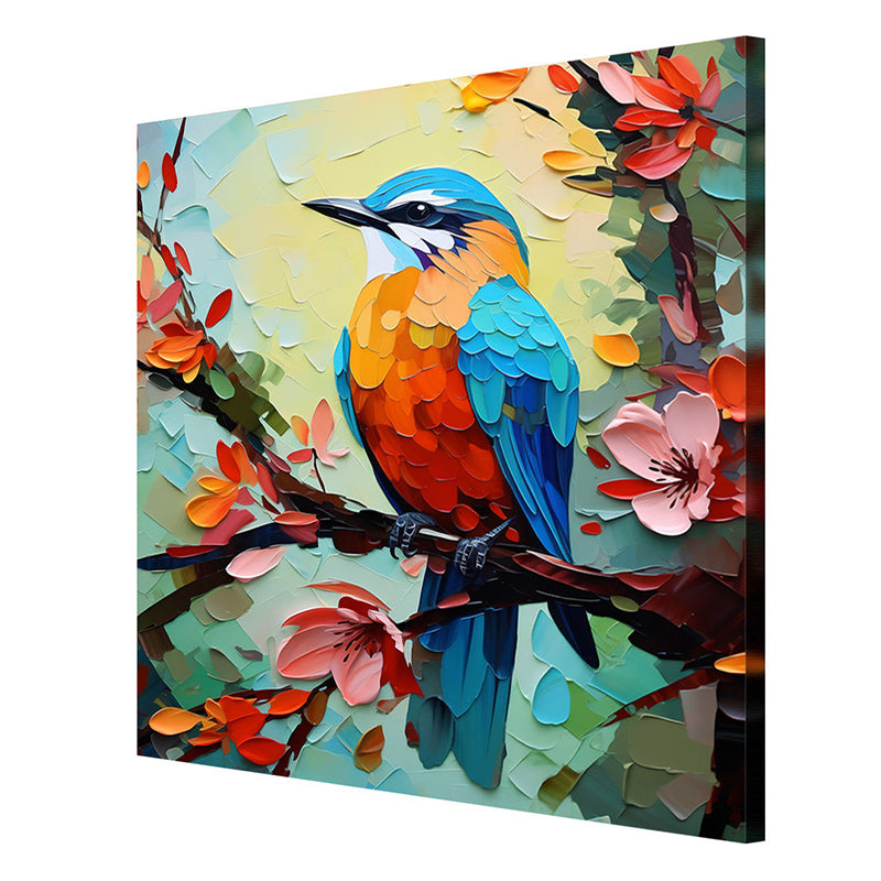 Bird On Branch Poly Canvas Wall Painting media 6