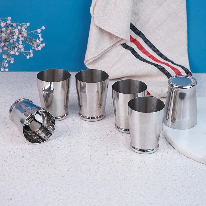 Semos Stainless Steel Tumbler (300 ML) - Set Of Six media 3