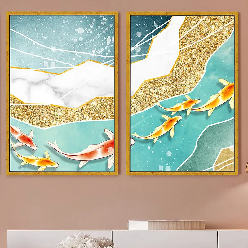 Pod Of Whales Wall Art - Set Of Two media 1