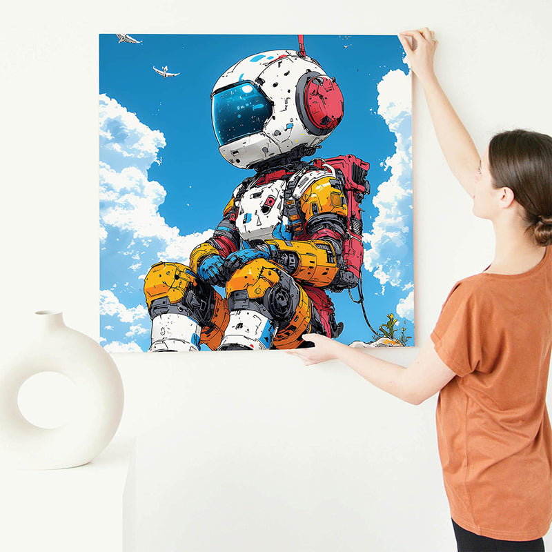 Robot In Thought Canvas Wall Art media 4