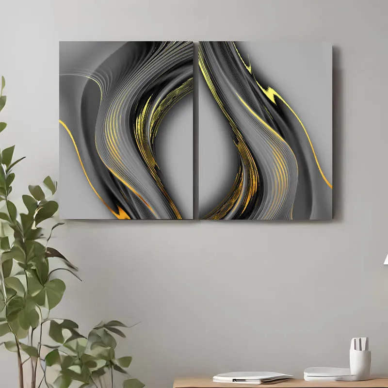 Ulric Cotton Canvas Wall Art - Set Of Two media 1