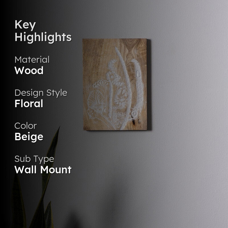 Grande Fleur Light Wooden Wall Plate media 2