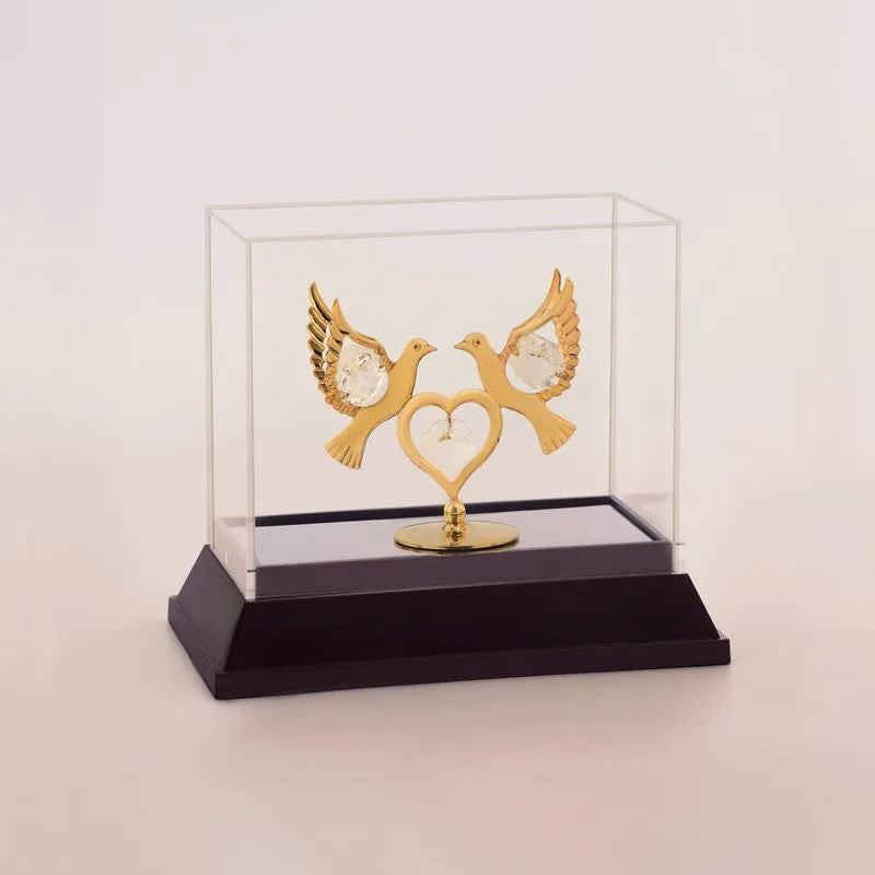 Love Dove 24K Gold Plated Mild Steel Showpiece media 3