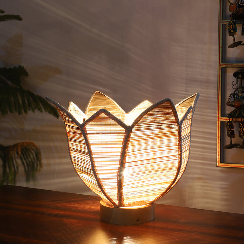 Terranox Bamboo Petal Curve Table Lamp - Beige