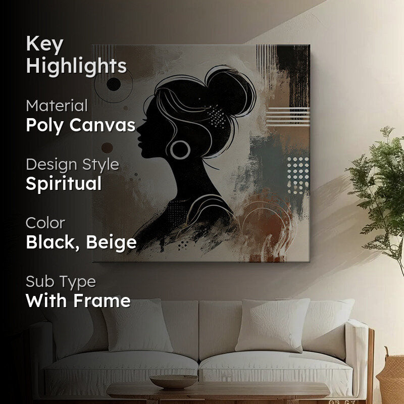 Futuristic Girl Silhouette Wall Painting media 2