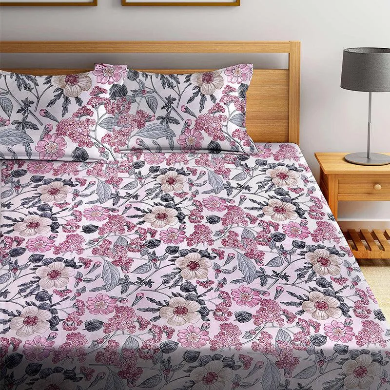 Merlin Floral PolyCotton Bedsheet - 150 GSM media 1