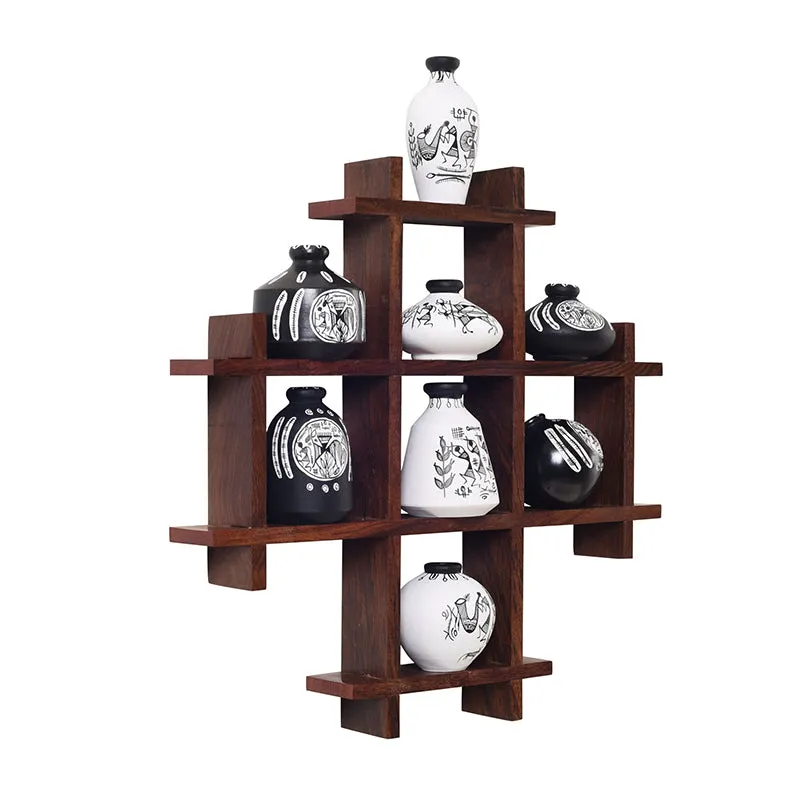 Warli Nook Terracotta & Wood Wall Accent - Nine Piece Set media 4