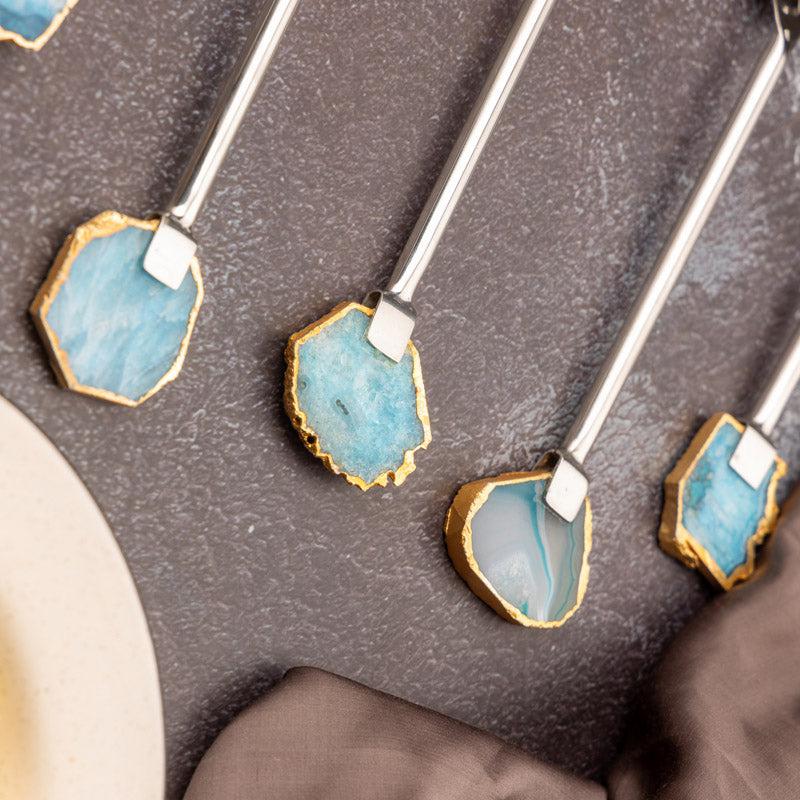 Nora Agate Cake Server (Turquoise) - Five Piece Set media 4