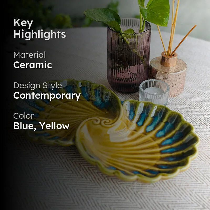 Ceil Ceramic Platter - Blue,Yellow media 2