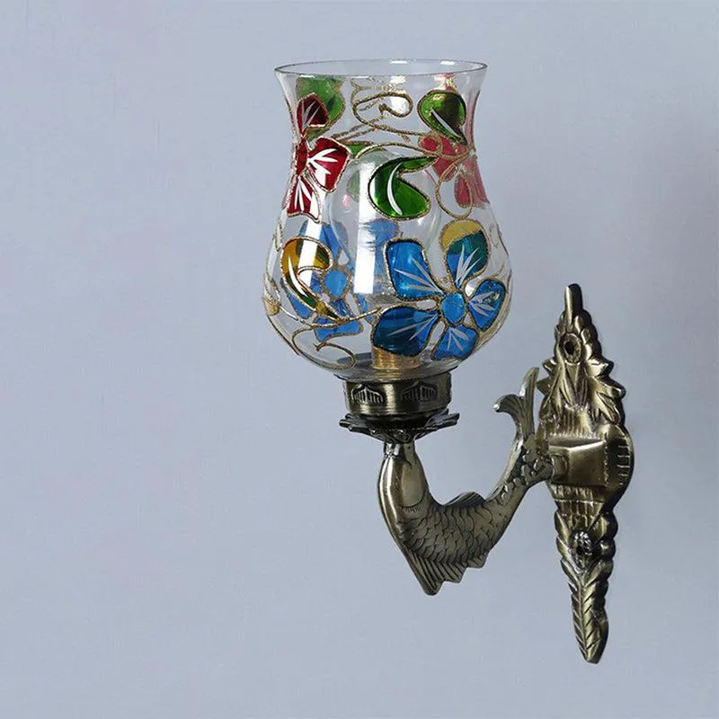 Fumo Floral Ziada Mosaic Glass & Metal Wall Lamp media 4