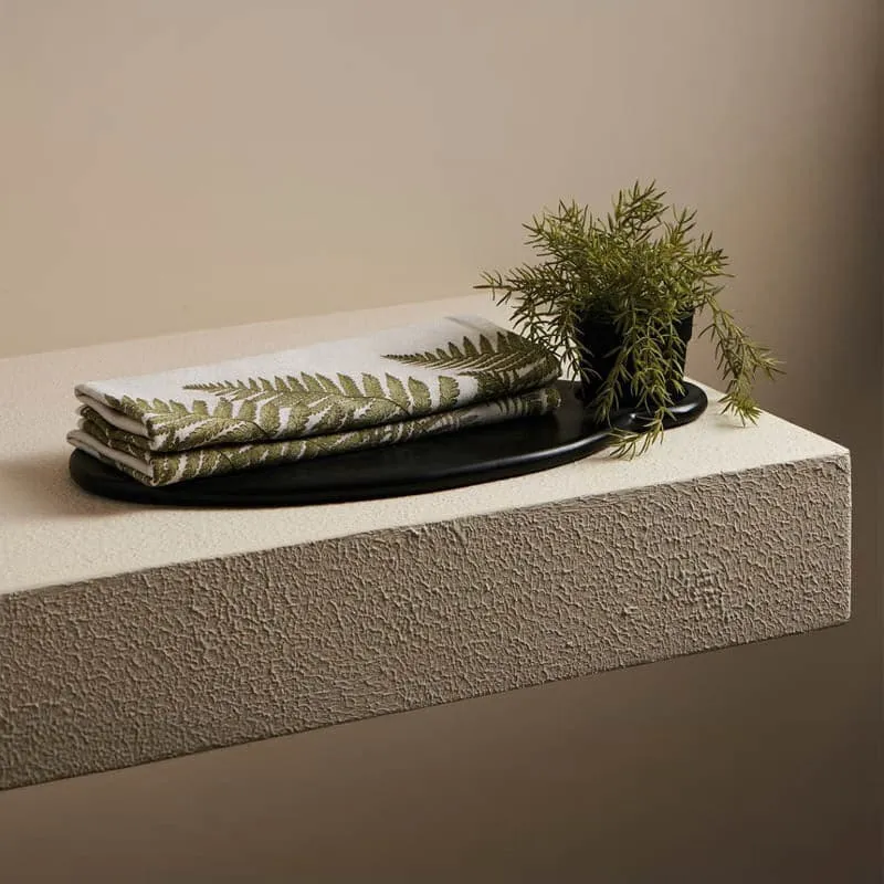 Fern Touch Bamboo Terry Hand Towel - Set Of Two media 1