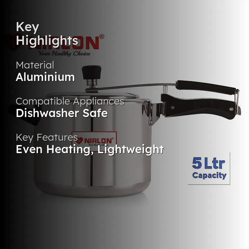 Nirlon Pressure Cooker - 5000 mL/ 10 Inches media 2