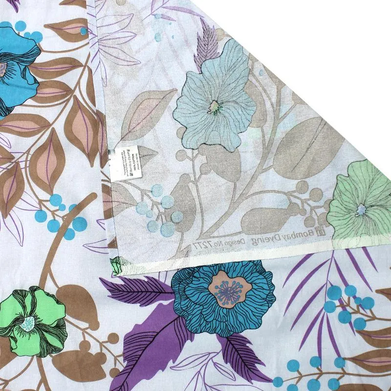 Yahvi Floral Cotton Bedsheet (Blue) - 110 TC media 5