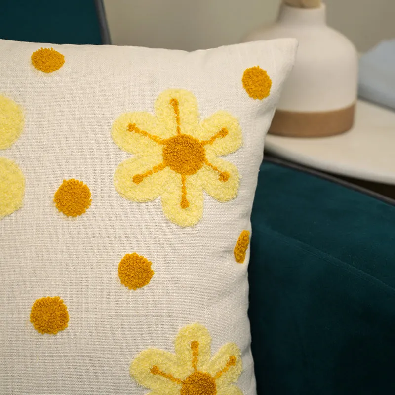Sun Petals Embroidered Cushion Cover media 4