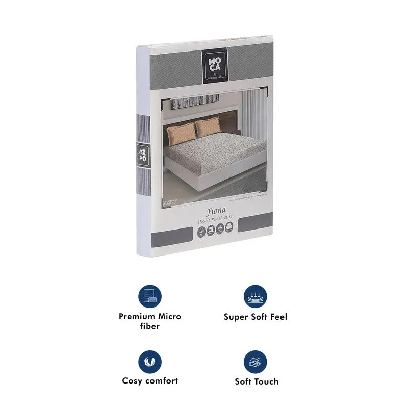 Monte Carlo Fleurish Cotton Bedsheet (White,Beige) - 104 TC media 8