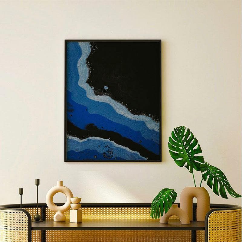 Cheerful Fluid Canvas Wall Painting - Black Frame