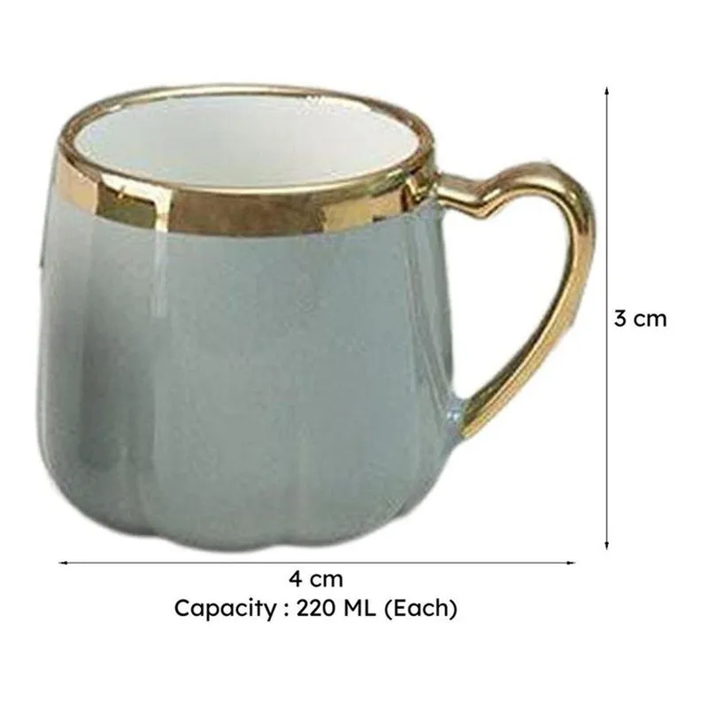 Cupino Porcelain Tea Cup (220 mL Each/Grey) - Set of Six media 6