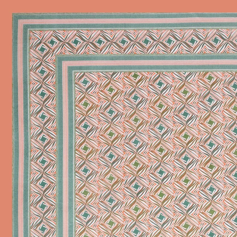 Desert Charm Cotton Bedsheet (Peach,Blue) - 120 TC media 6