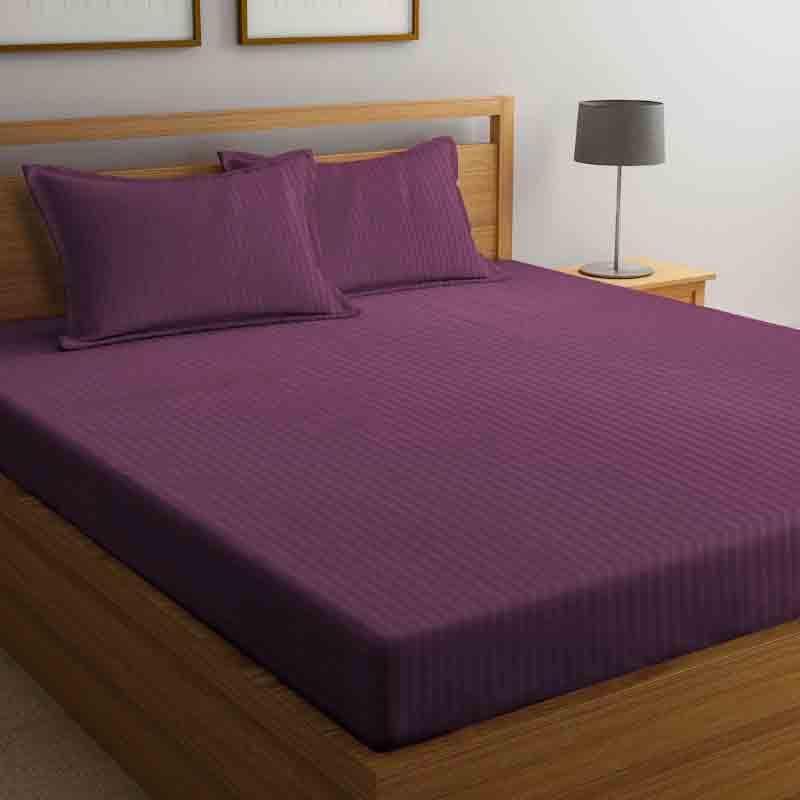 Striped Wonder Bedsheet (Magenta) - 140 GSM media 3