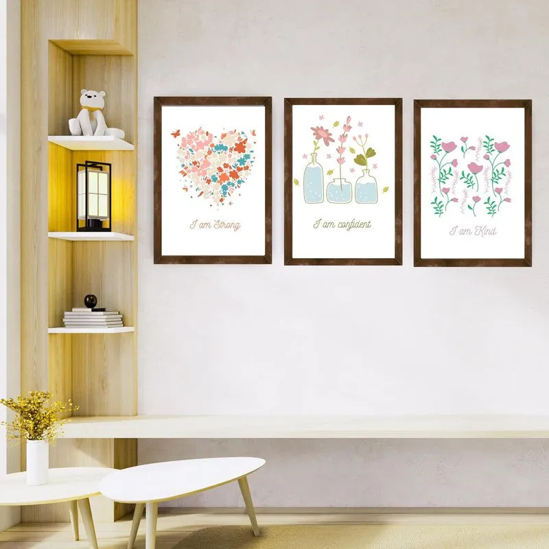 Petal Promises Paper Wall Painting With Frame - Brown media 4