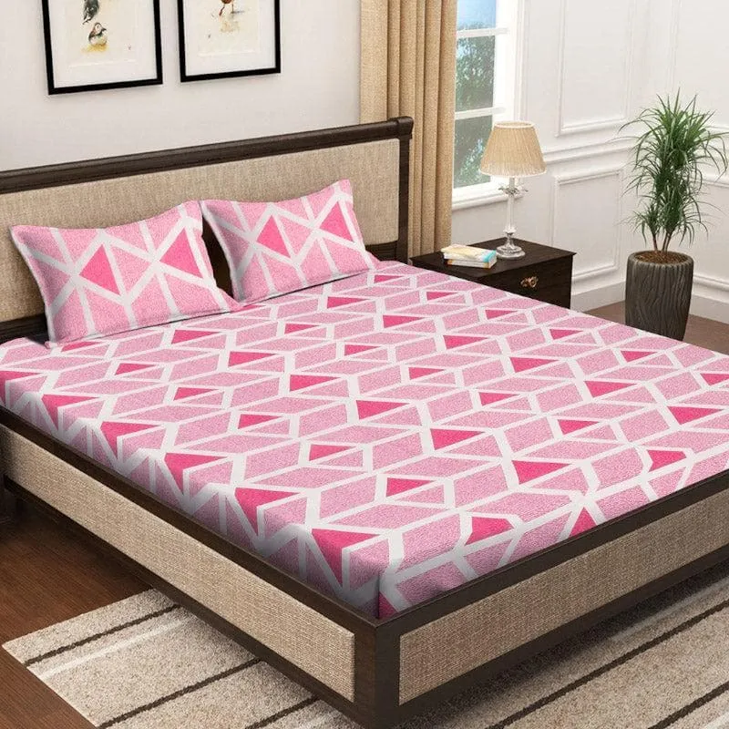 Trio Triangles Printed Bedsheet - 180 GSM media 1