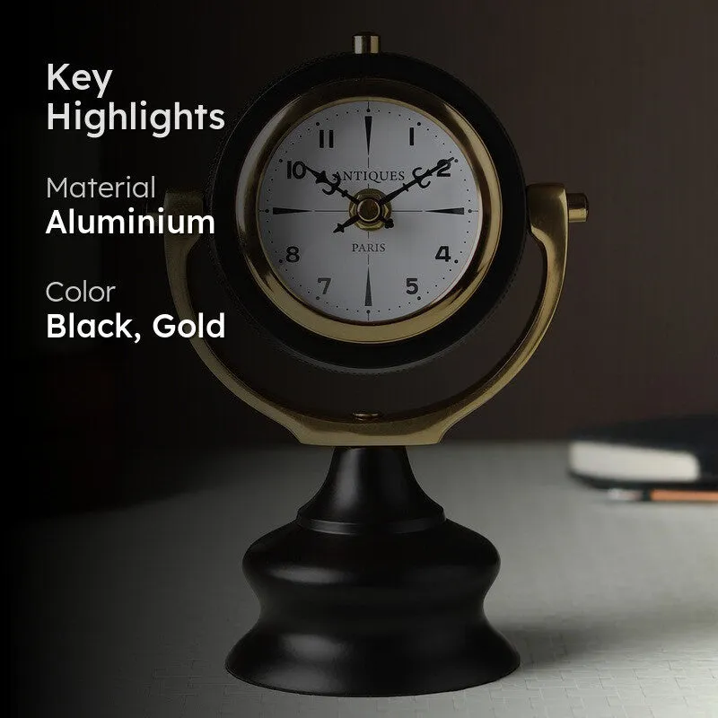 Designer Black and Gold Table Clock media 2
