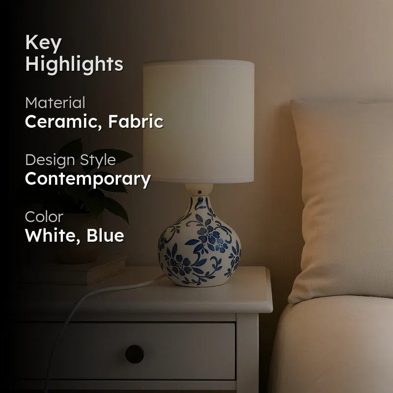 Imperialis Ceramic Table Lamp - White,Blue media 2