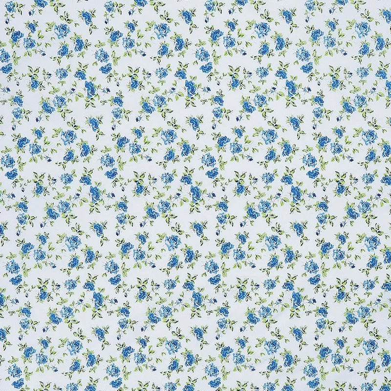 Monte Carlo Fleurish Cotton Bedsheet (White,Blue) - 104 TC media 7