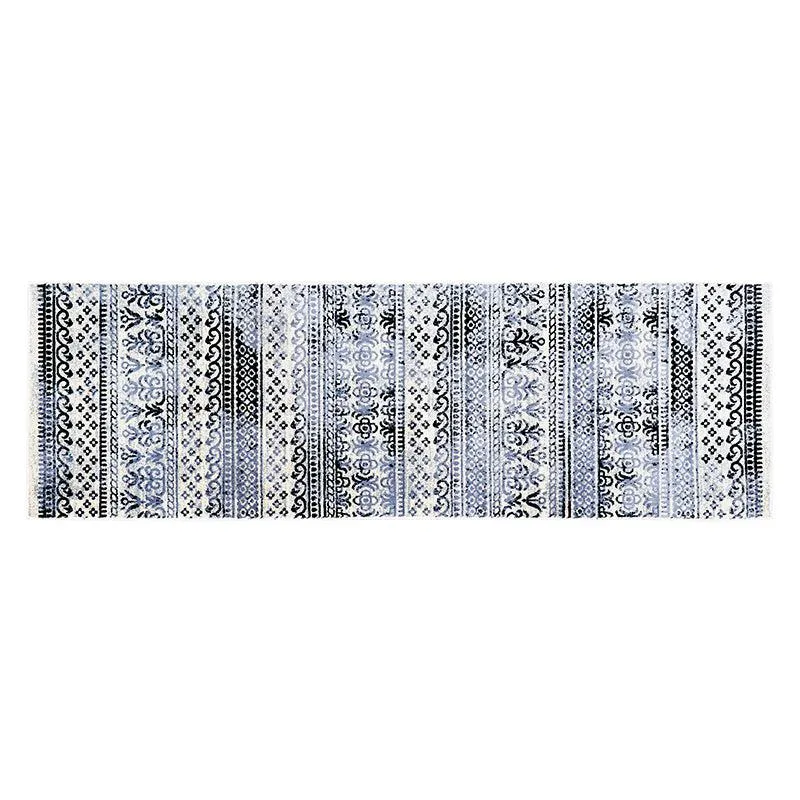 Karta Non-Anti Skid Nylon Runner Rug - Grey & Black media 5