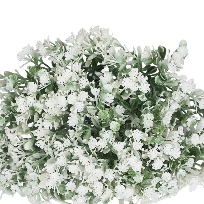 Artificial Flowers (White) with Pot - Set Of Two media 3