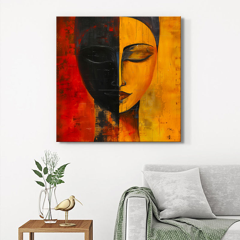Buddha Face Poly Canvas Wall Painting