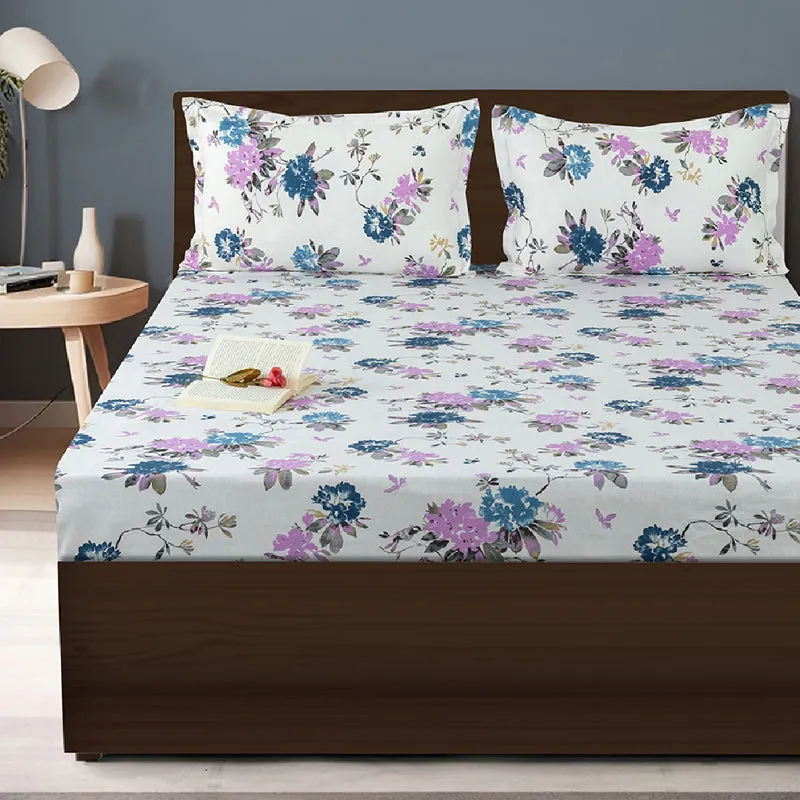 Swayam Ruvo Rosa Cotton Bedsheet (Purple) - 200 TC media 4
