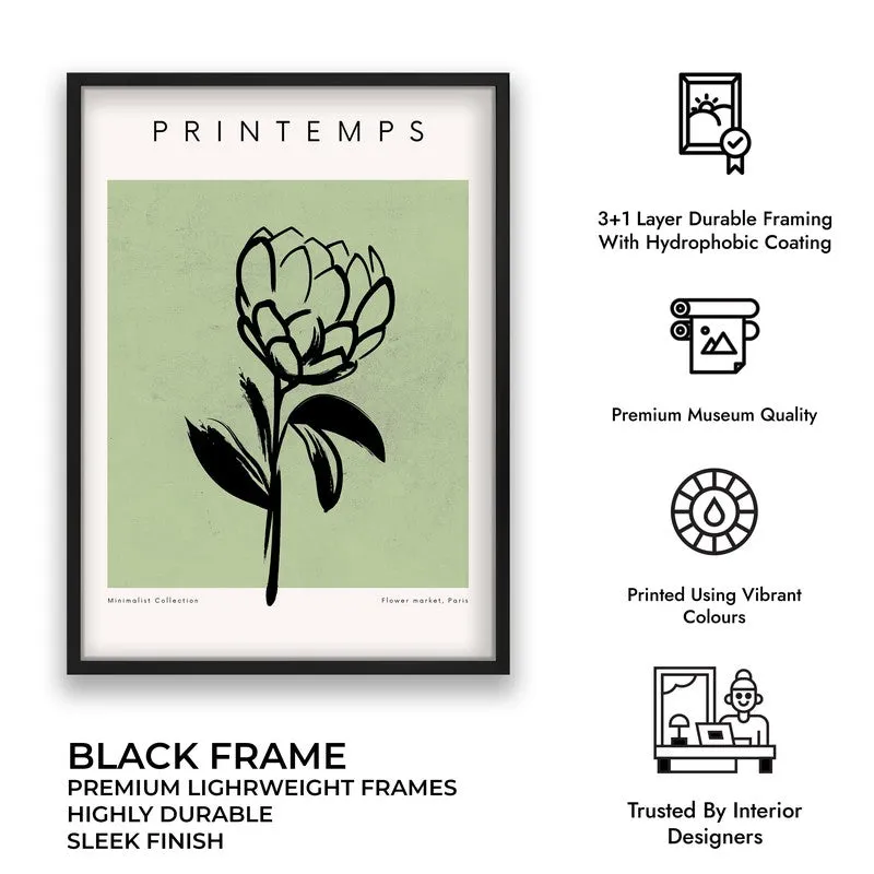 Vernal Poise Canvas Wall Painting With Black Frame media 8