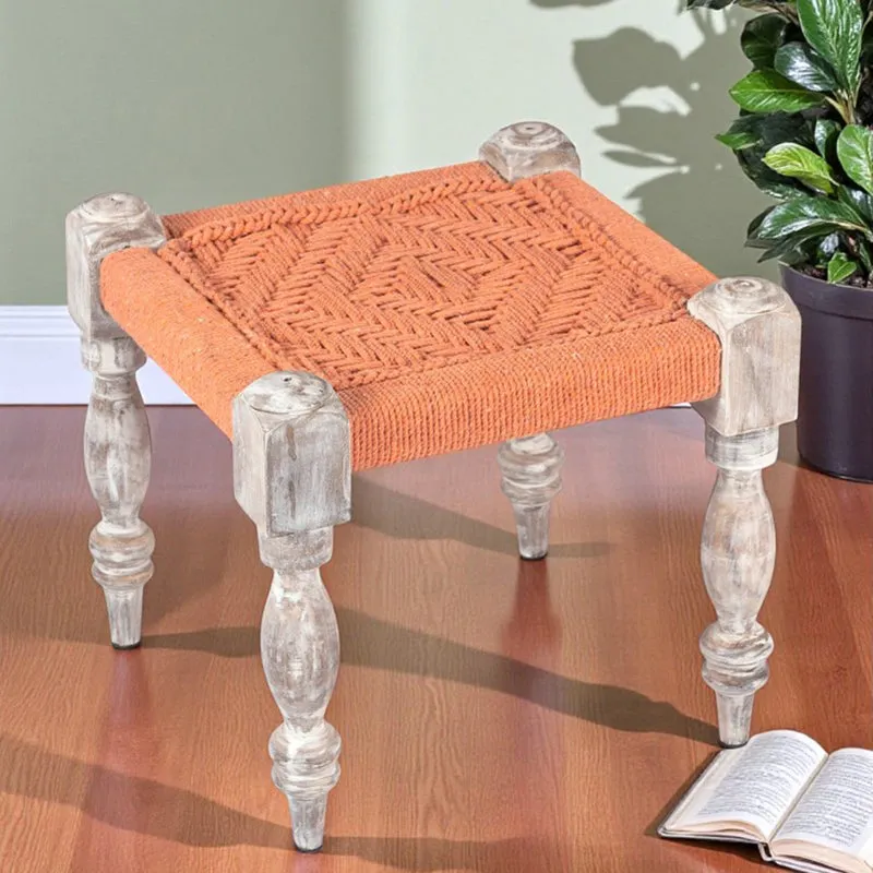 Jexon Sheesham Wooden Bench - Orange media 1