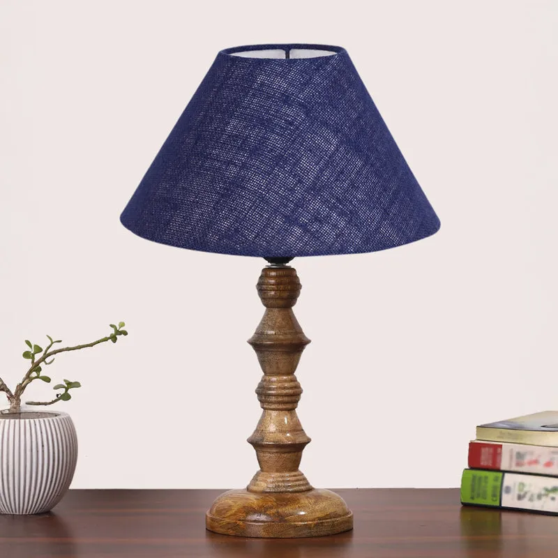 Sienna II Timber Wooden Table Lamp - Blue,Brown media 3