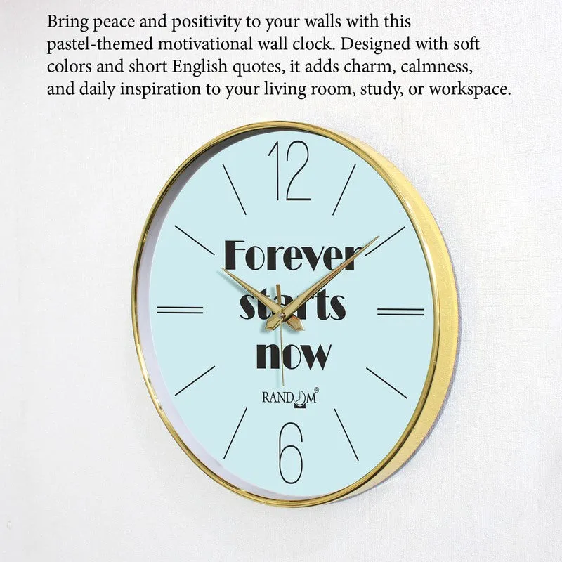 Forever Starts Now Round Analog Wall Clock - Sky Blue media 6