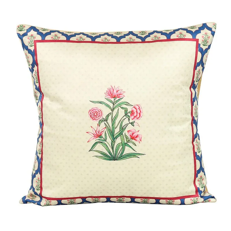 India Circus Poppy Portal Printed Velvet Cushion Cover - Set Of Five media 7