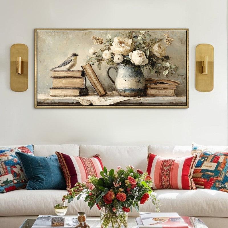 Serene Pages Canvas Wall Painting With Frame